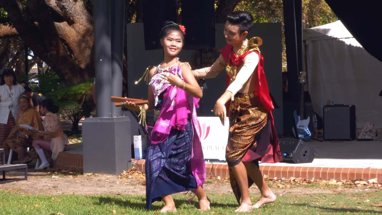 Thai dance Songkran festival Hyde Park Perth Australia