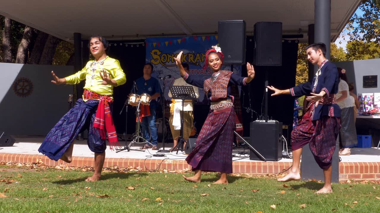 Thai traditional dance Songkran Hyde Park Perth Australia