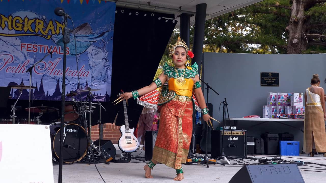 Traditional Thai Dance Songkran Hyde Park Perth Australia