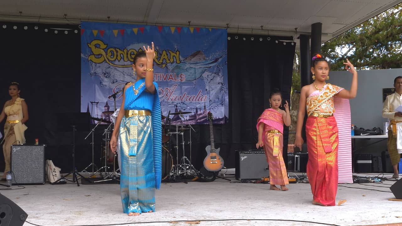 Traditional Thai dance kids Songkran festival Perth Australia