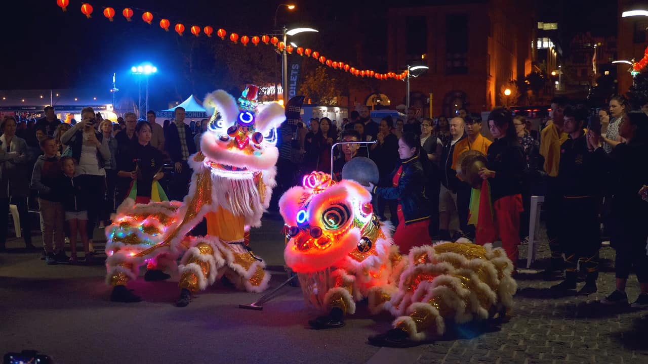 Lion Dance Night Noodle Market Perth Western Australia